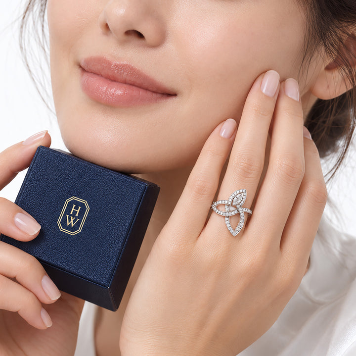 HARRY WINSTON リリークラスター リング 0.41CT